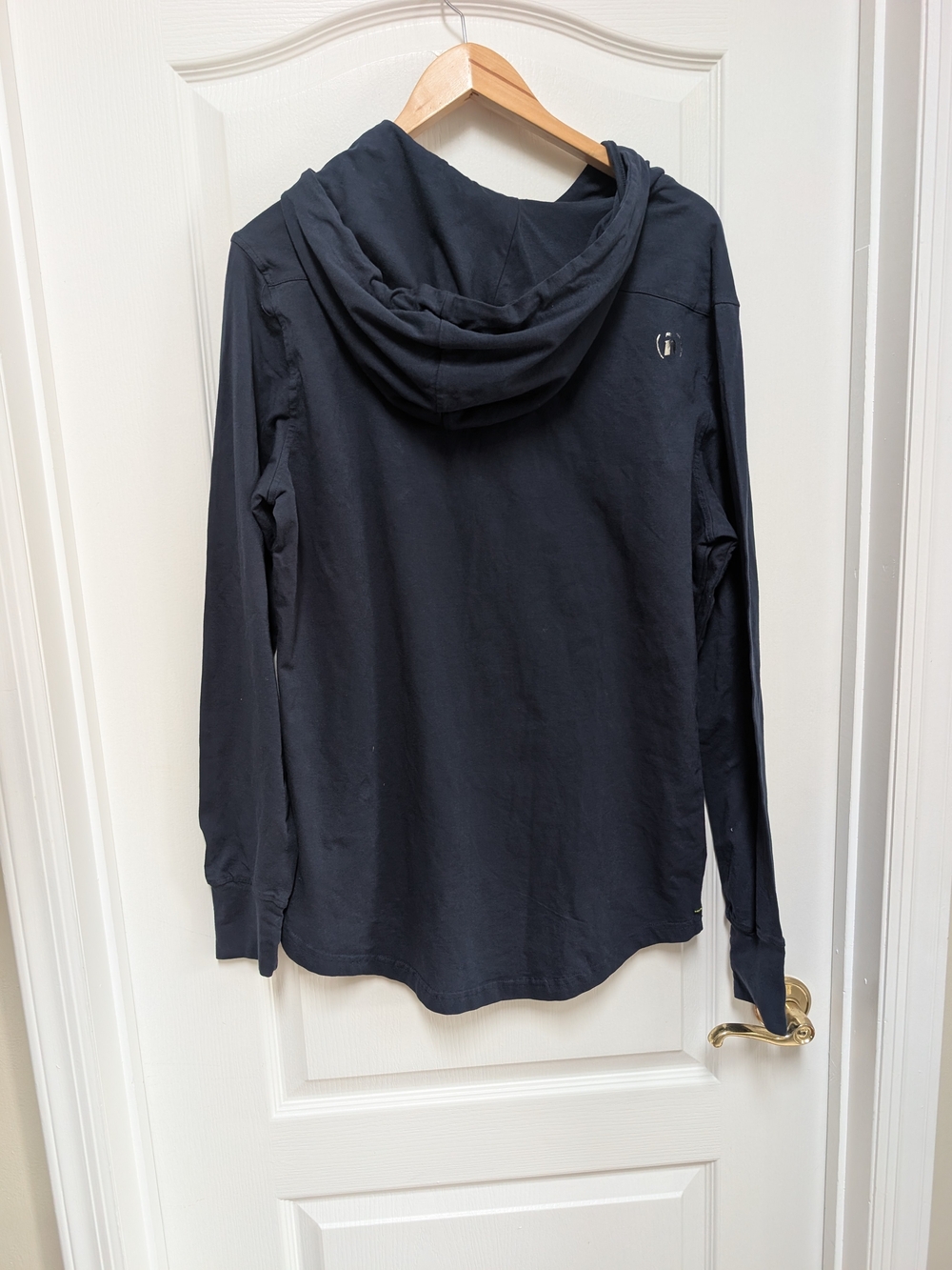 Spenglish Men’s M Navy Hooded Button Down Shirt Stretch Cotton NWT - Picture 2 of 7